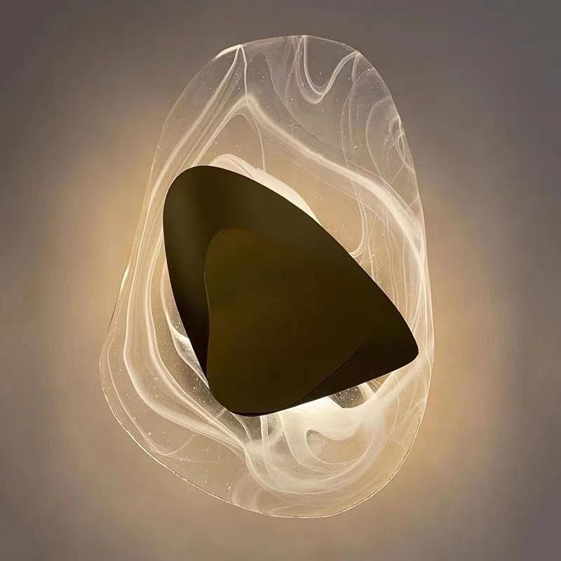 Irregular Oval Hardware Glass Wall Lamp