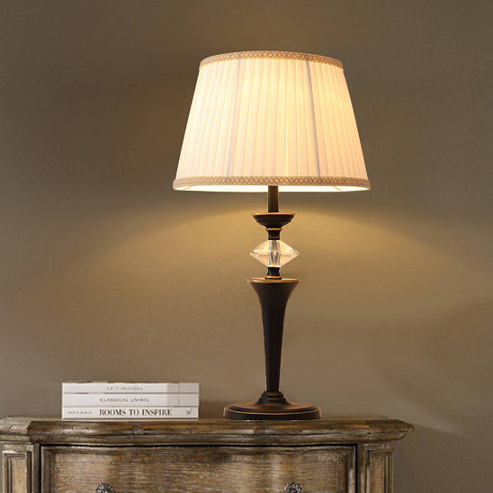 Pleated Fabric Iron Bedroom Table Lamp