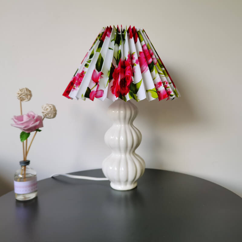 Pleated Ceramic Cloth Table Lamp