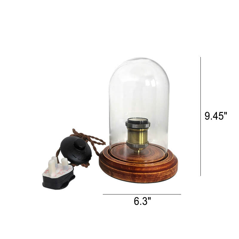 Wood Glass Table Lamp