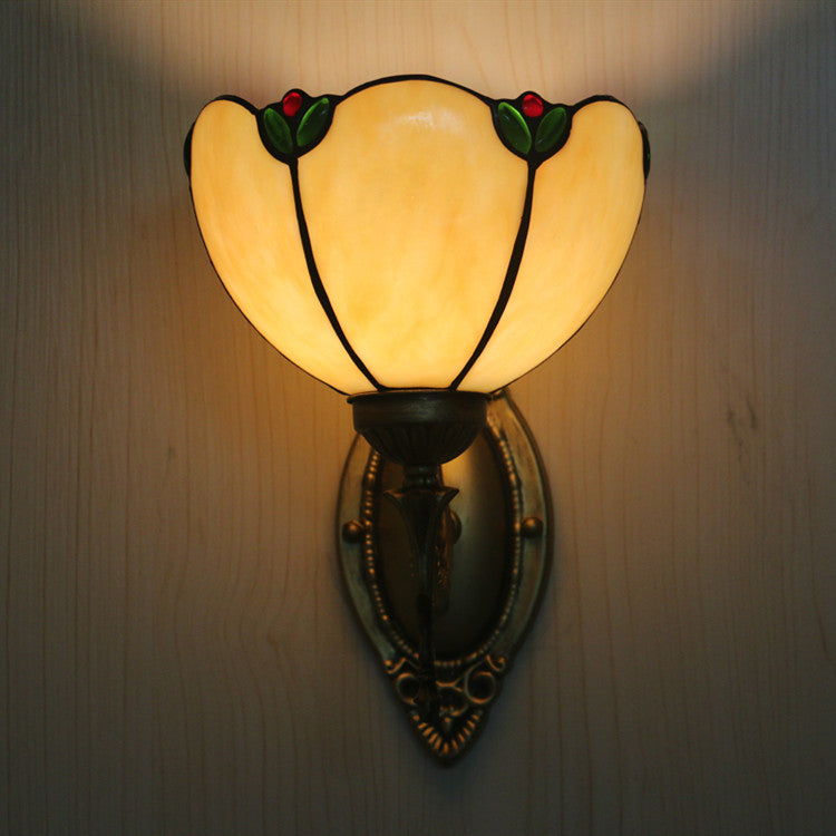Milk Yellow Glass Gem Wall Lamp