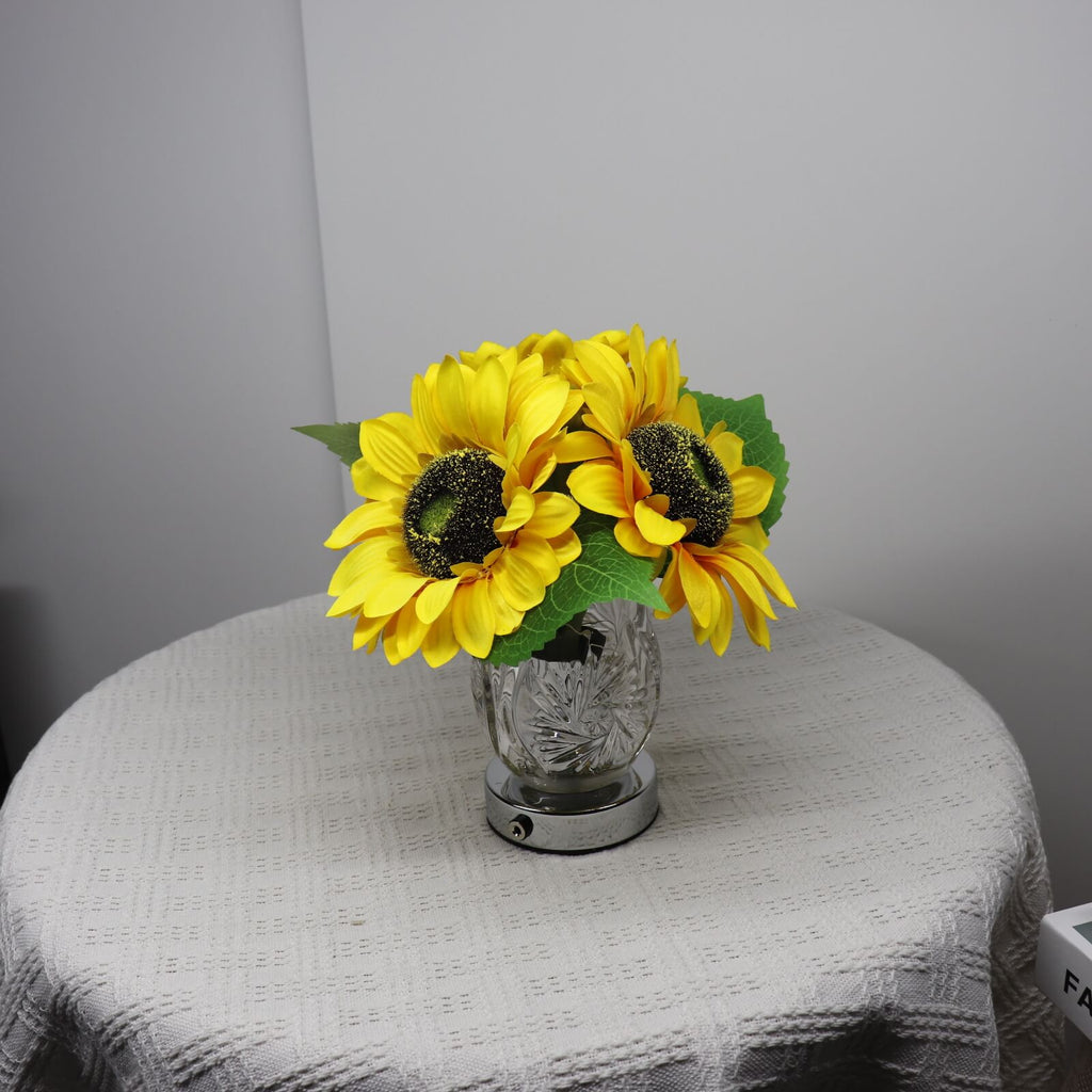 Sunflower Glass Vase Table Lamp