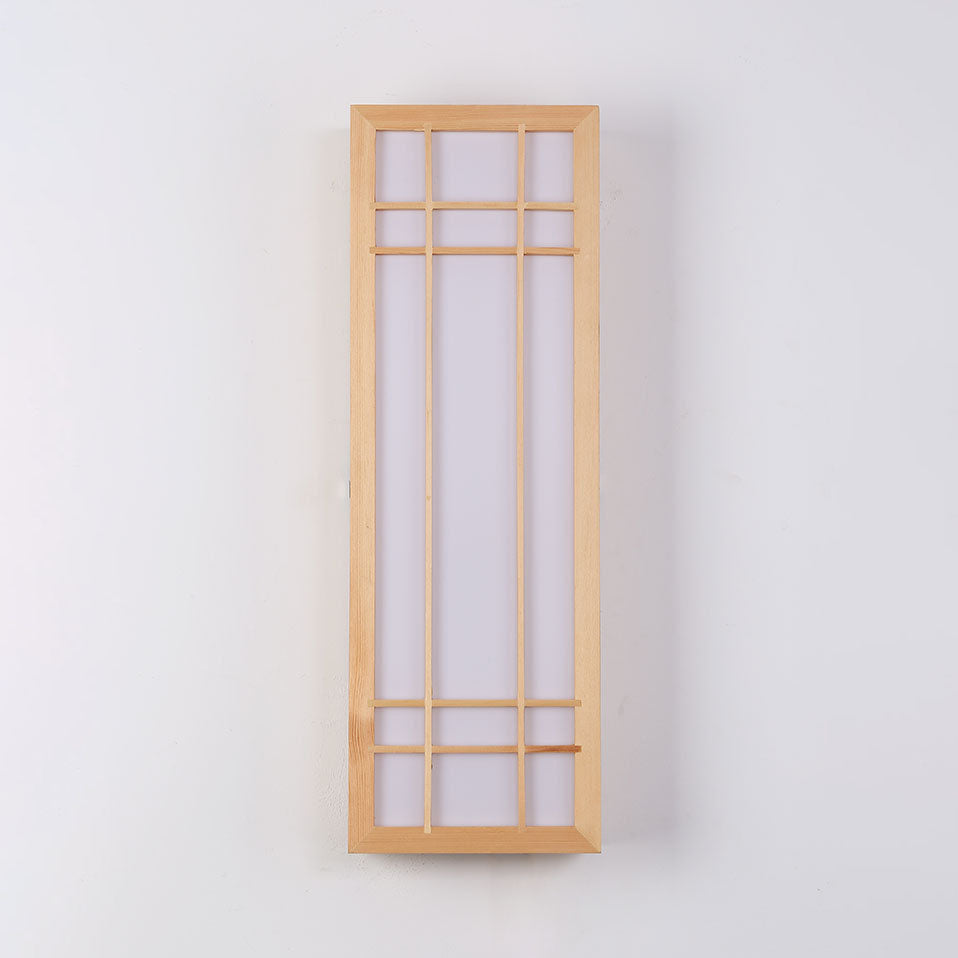 Rectangle Solid Wood Acrylic Wall Lamp