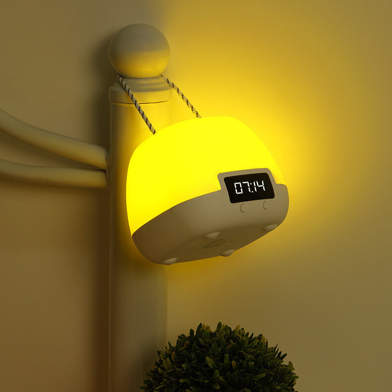 Portable Clock Night Table Lamp