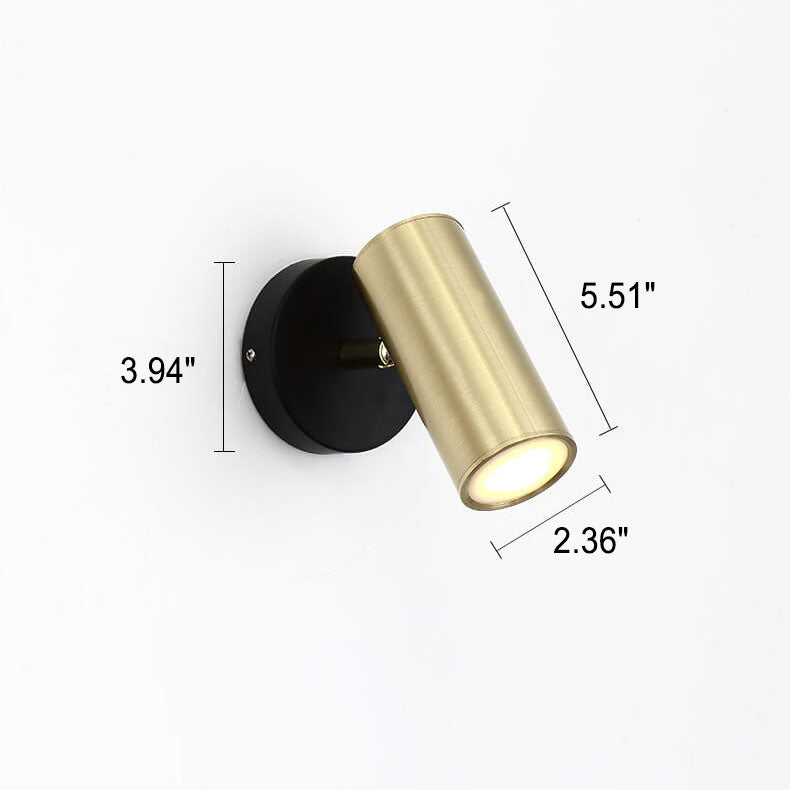 Plated Cylindrical Reading Wall Lamp