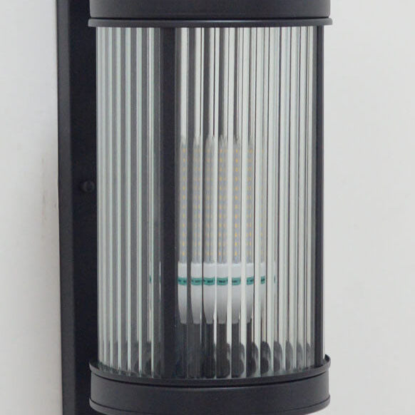Cylindrical Glass Iron Outdoor Light