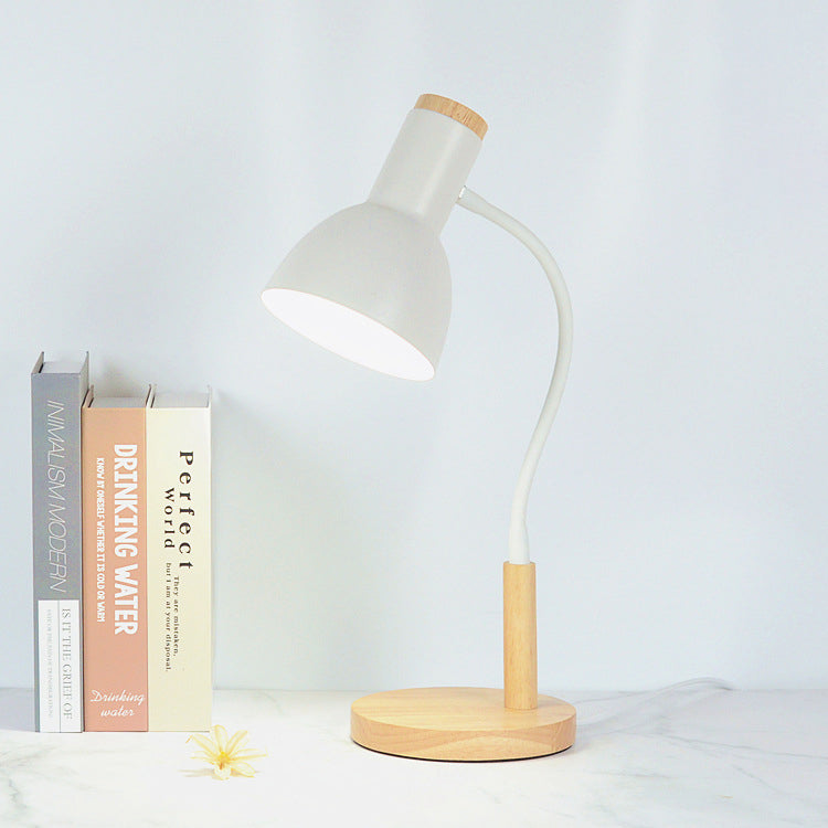 Iron Round Wood Home Table Lamp