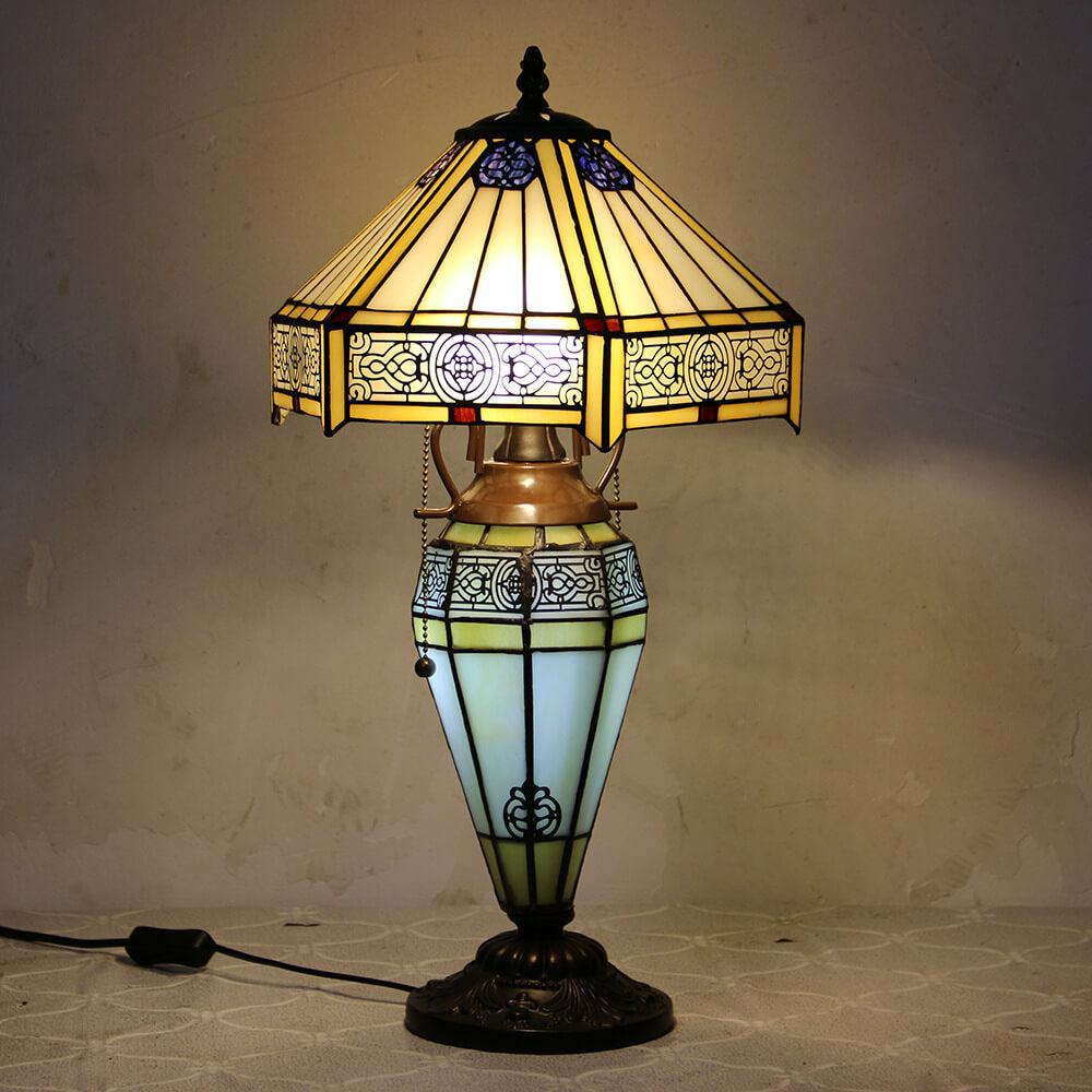 Glass Iron 2-Light Table Lamp