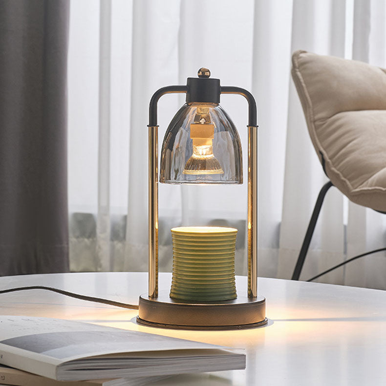 Iron Glass Conic Rectangular Table Lamp