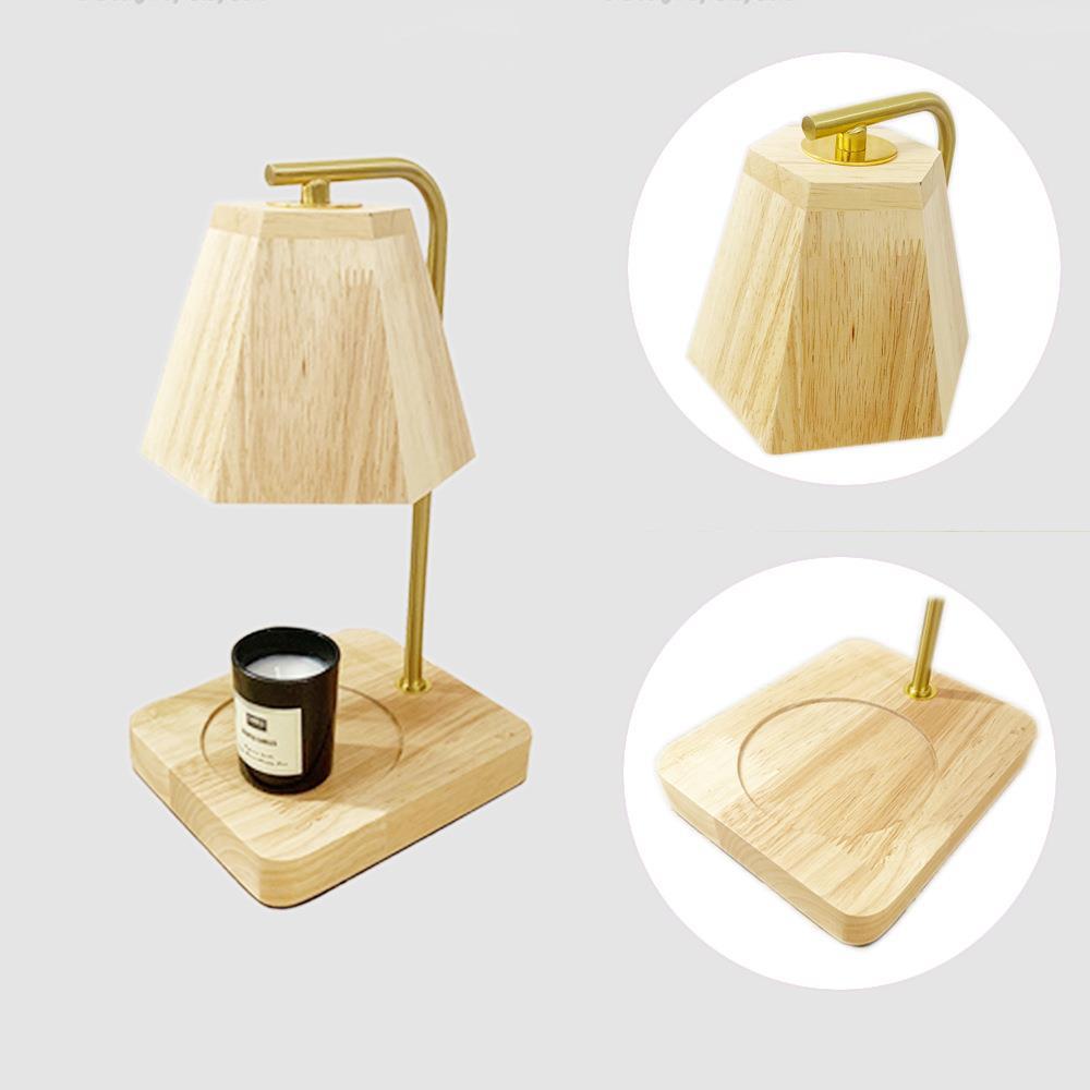 Farmhouse Iron Wood Prism Table Lamp