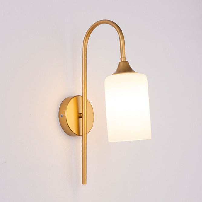 Glass Cylindrical Bending Arm Wall Lamp