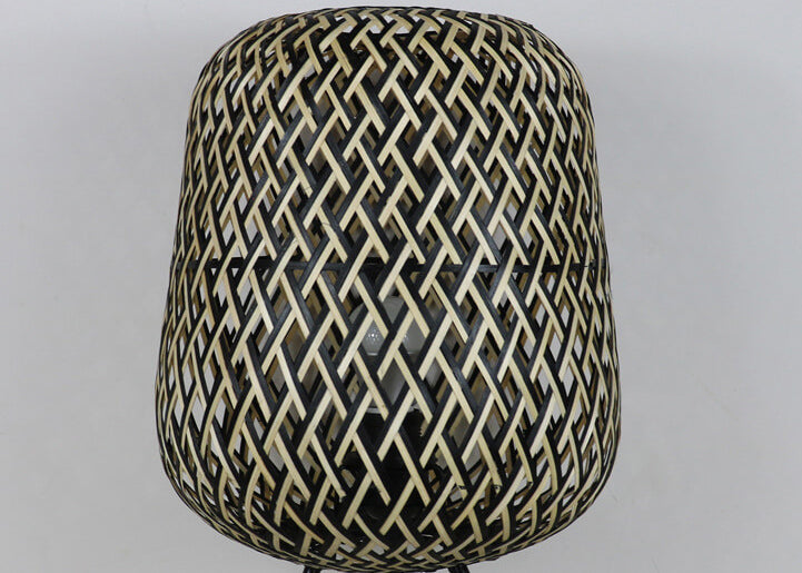 Rattan Weaving Oval Ball Table Lamp
