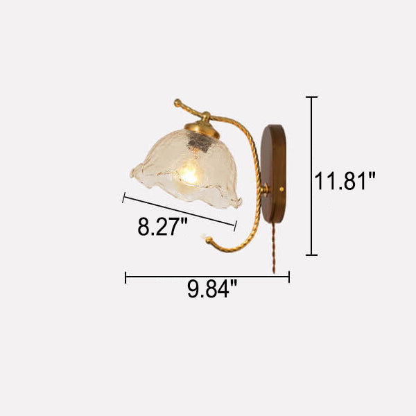 Cream Glass Petal Wall Lamp