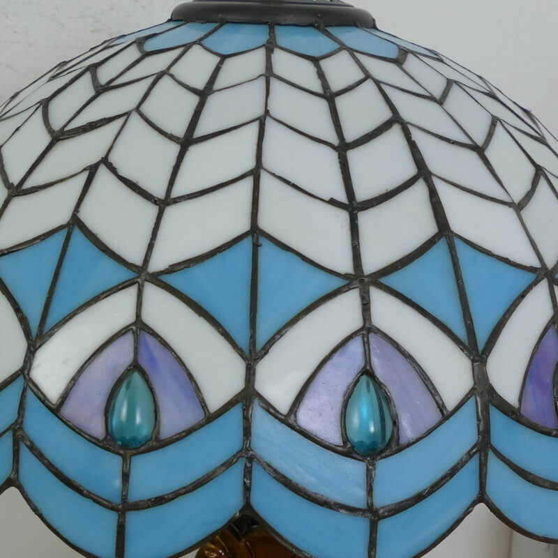 Stained Glass Resin Dome 2-Light Table Lamp