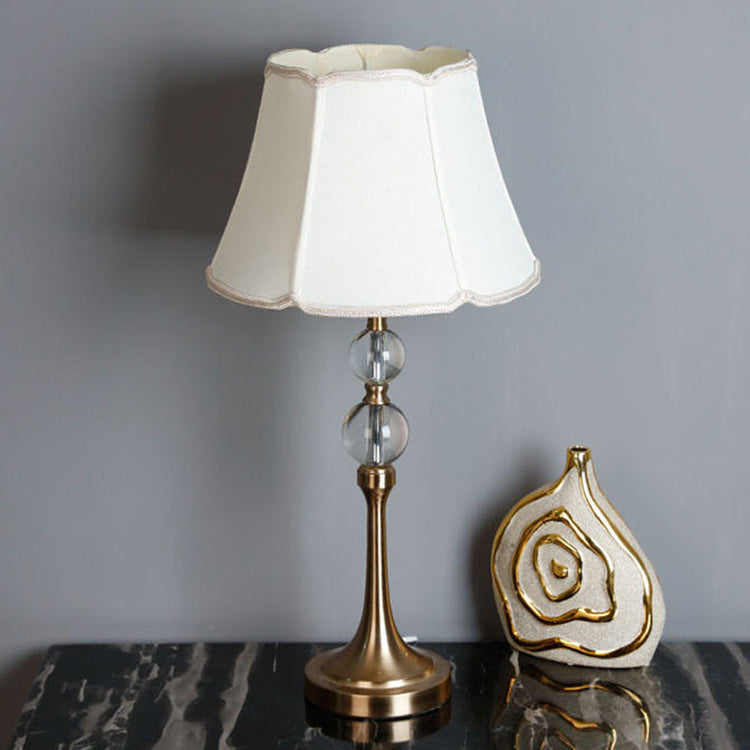 Column Crystal Iron Fabric Table Lamp