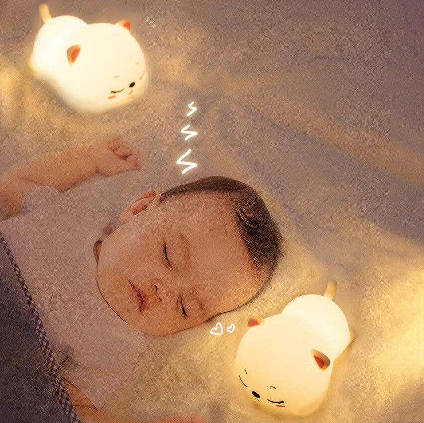 Lovely Cat Silicone Pat Table Lamp