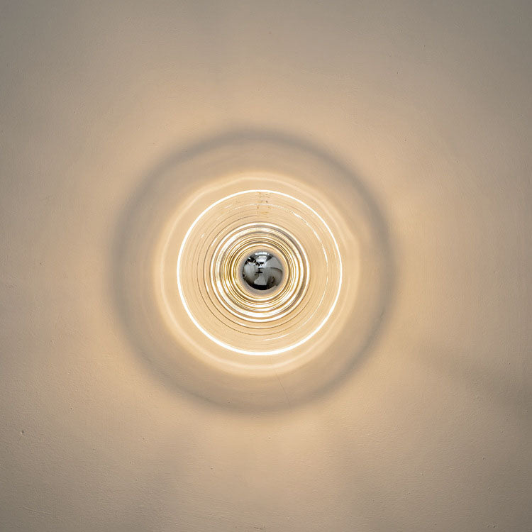 Wave Pattern Round Glass Wall Lamp