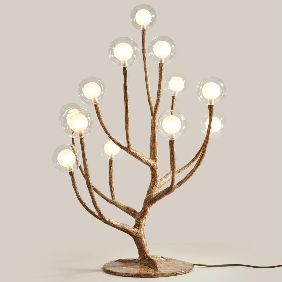 Branch Polymer Metal Glass 8-Light Table Lamp