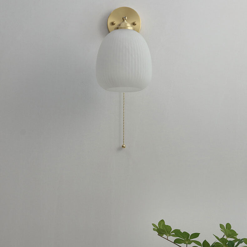 Striped Milk White Glass Wall Lamp