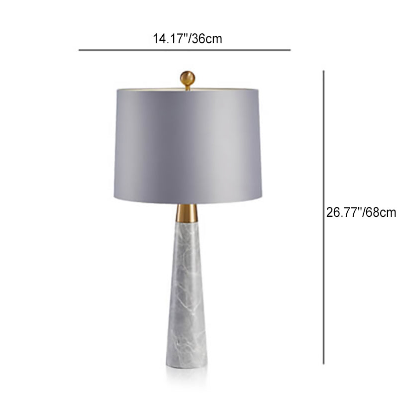 Marble Cylinder Bedroom Table Lamp