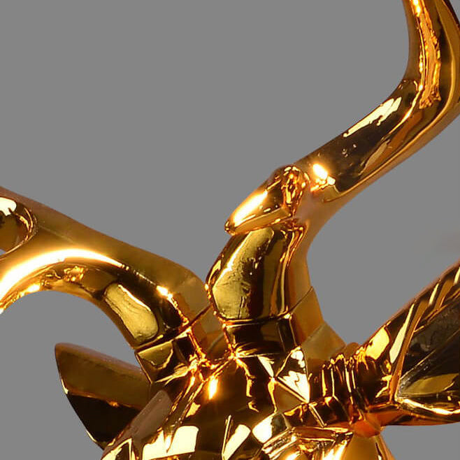 Plating Geometric Deer Head Wall Lamp