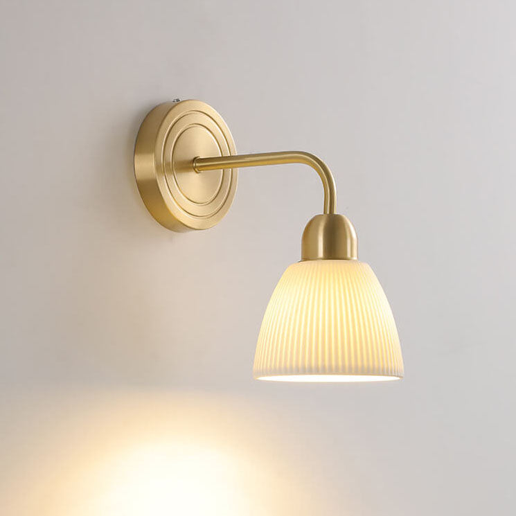 Striped Ceramic Round Jar Wall Lamp