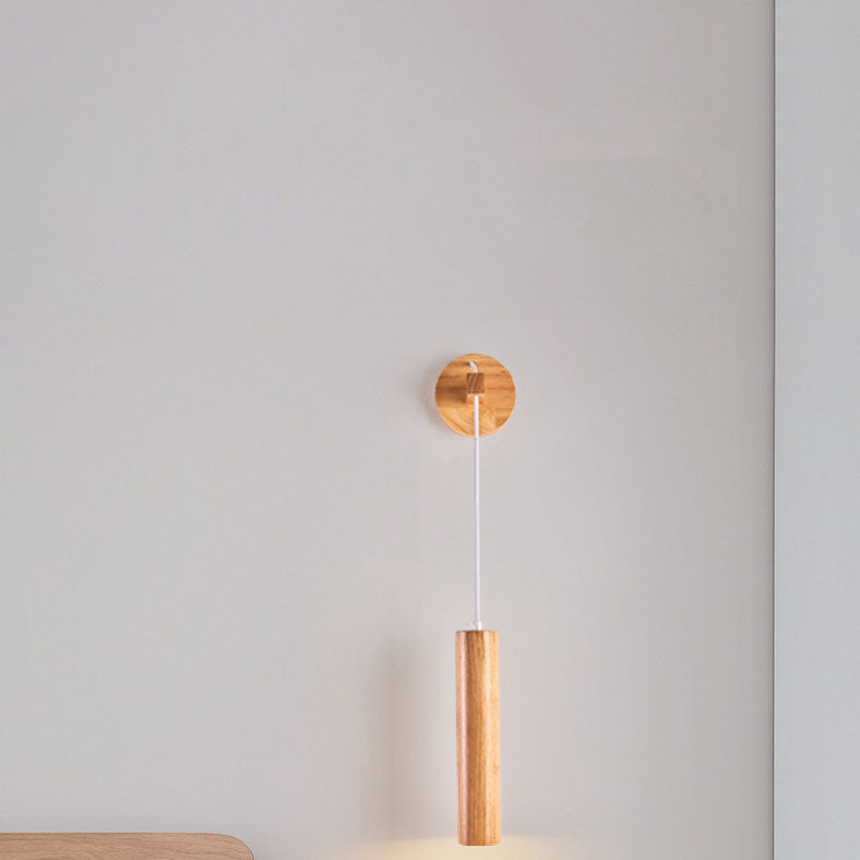 Long Strip Rubber Wood Wall Lamp