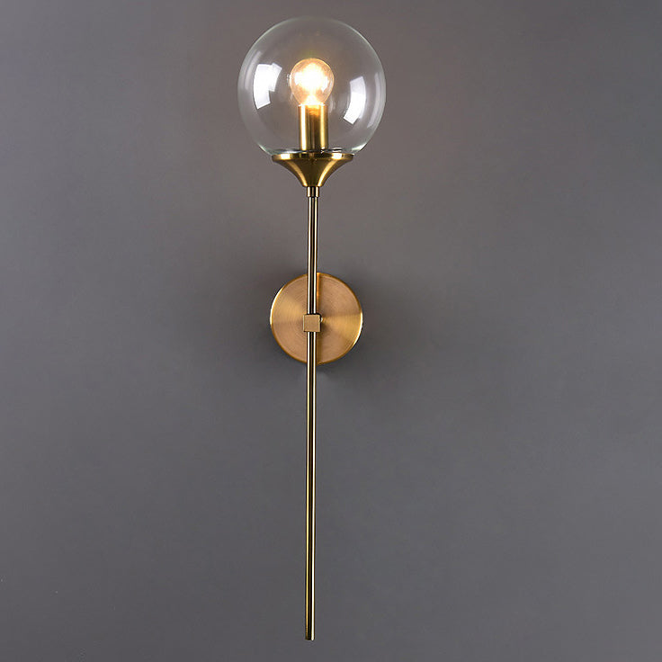 Round Iron Glass Living Wall Lamp