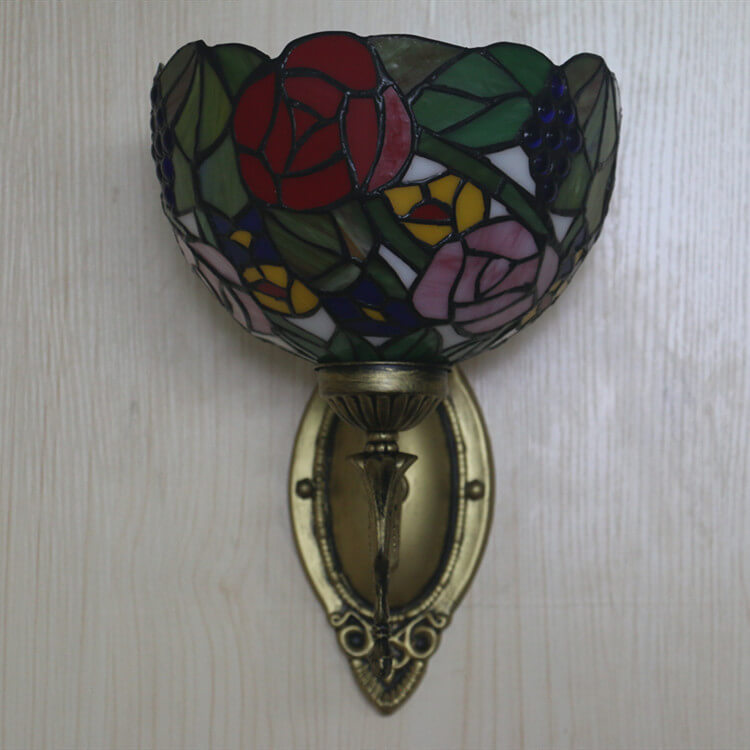 Grape Flower Bowl Stained Wall Lamp