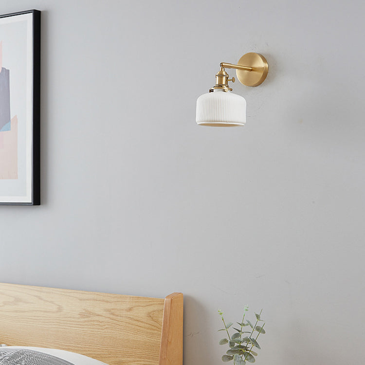 Striped Ceramic Jar Wall Lamp