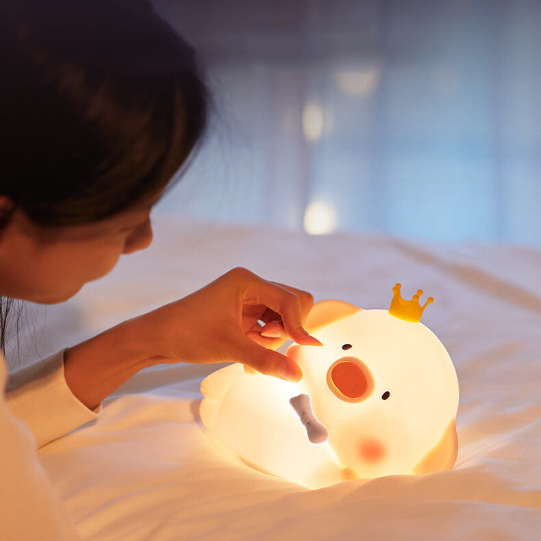 Cute Piggy Silicone Night Table Lamp