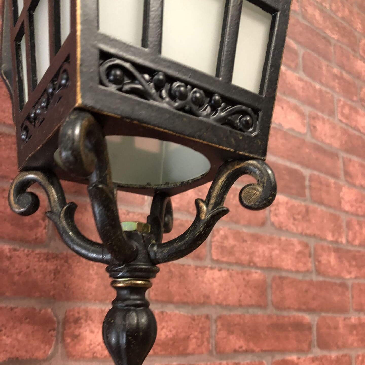Square Lantern Carved Outdoor Light
