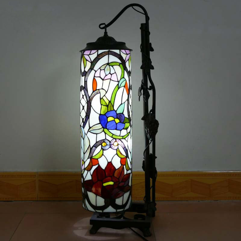 Column Iron Glass Living 2-Light Floor Lamp