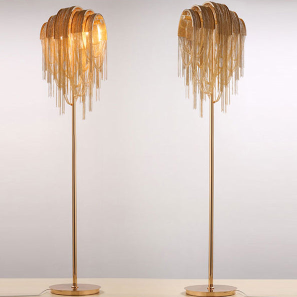 Tassel Chain Iron Aluminum 2-Light Floor Lamp