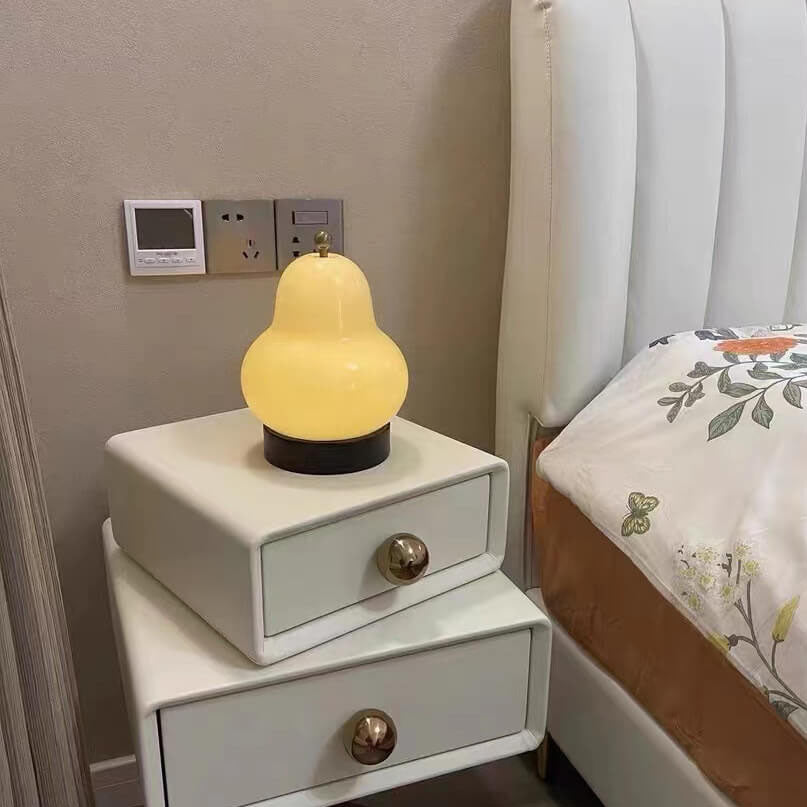 Cream Pear Shape Rechargeable Table Lamp