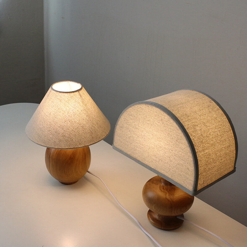 Solid Wood Fabric Table Lamp
