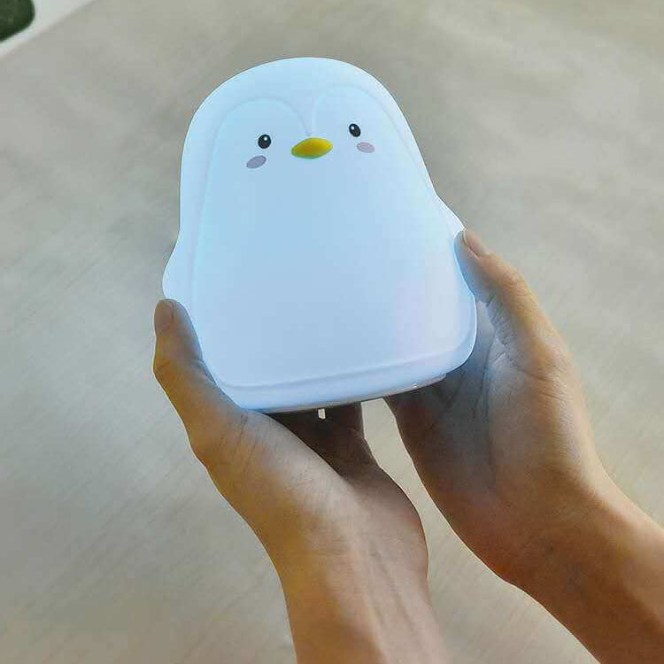 Cartoon Penguin Silicone Kids Table Lamp
