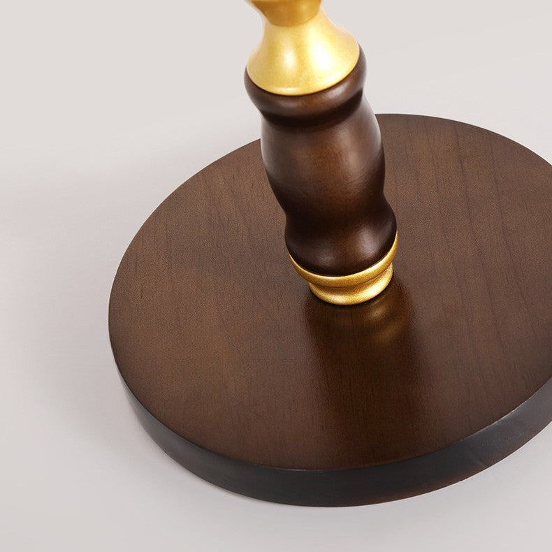 Pleated Cone Ironwood Fabric Table Lamp