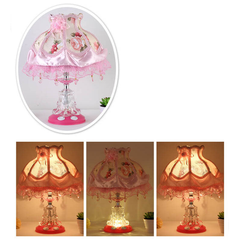 Style Wedding Fabric Glass Table Lamp