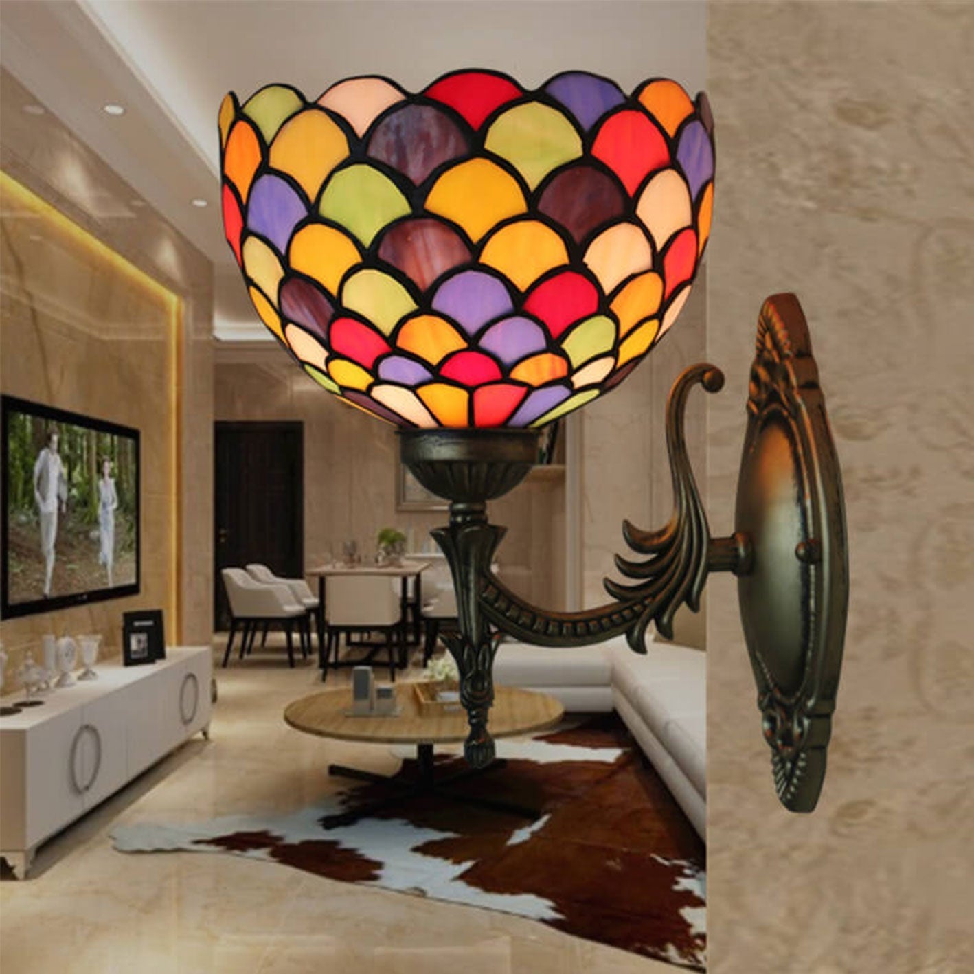 Stained Dot Glass Wall Lamp