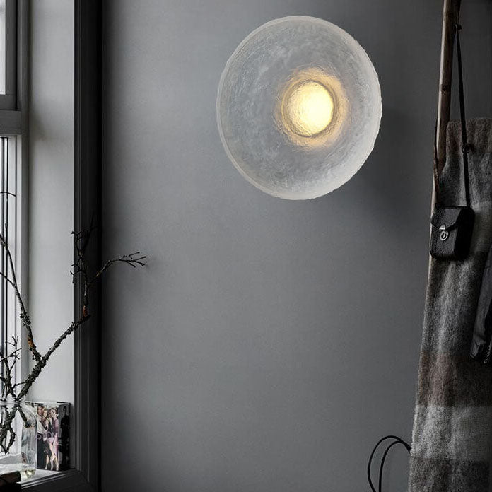 Resin Clear Round Disc Wall Lamp
