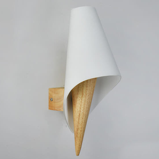 Wide Flare White Glass Wall Lamp