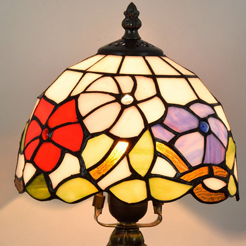 Flower Aluminum Stained Glass Table Lamp