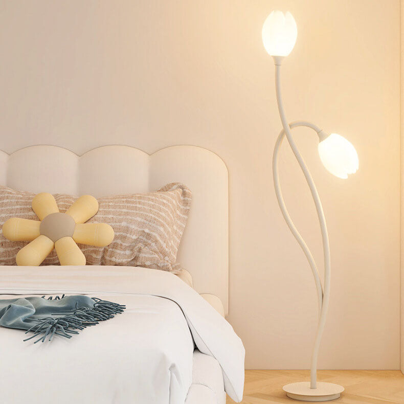 Wrought Iron Arc 2-Light Floor Lamp