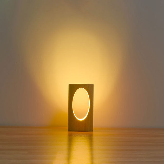 Solid Wood Rectangular Column Table Lamp