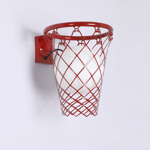 Kids Iron Glass Basketball Wall Lamp