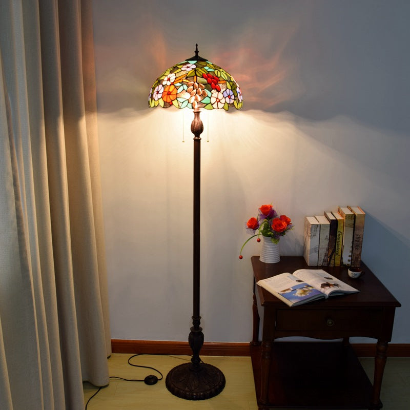 Dome Iron Resin Glass 3-Light Floor Lamp
