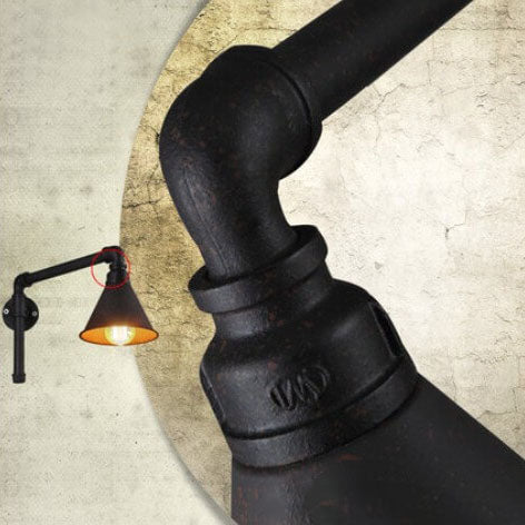 Plumbing Cone Iron Wall Lamp