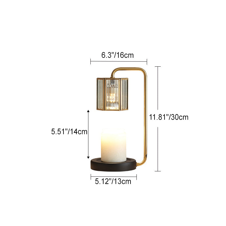 Iron Glass Cylinder Melting 2-Light Table Lamp