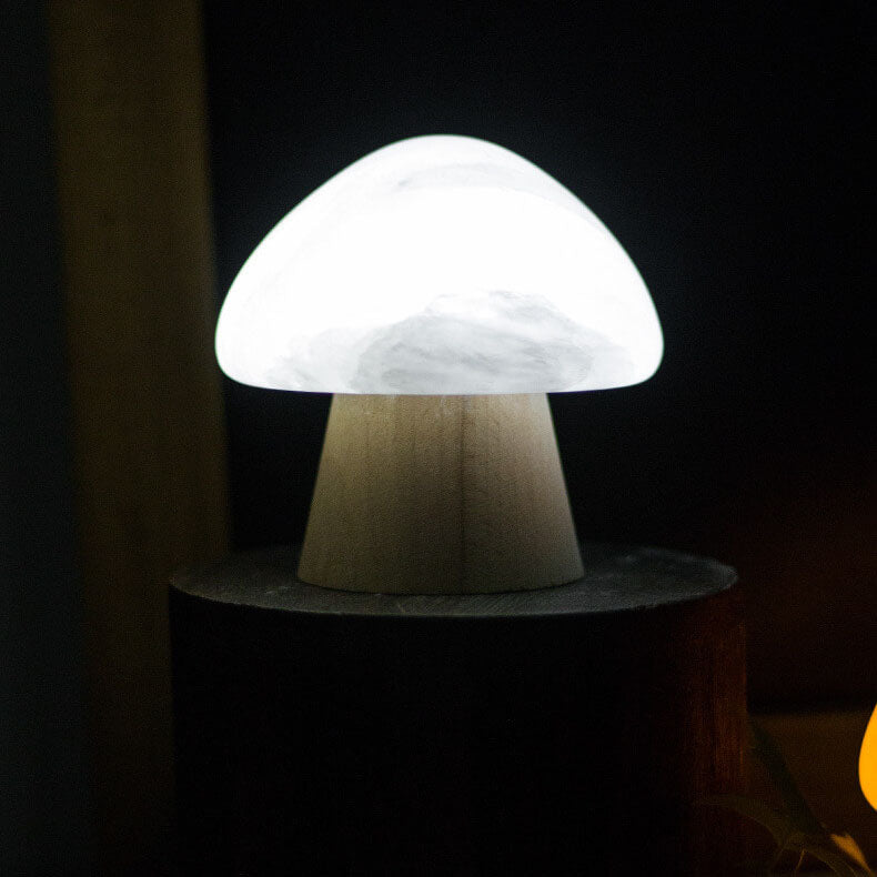 Mushroom Ore Wood Table Lamp